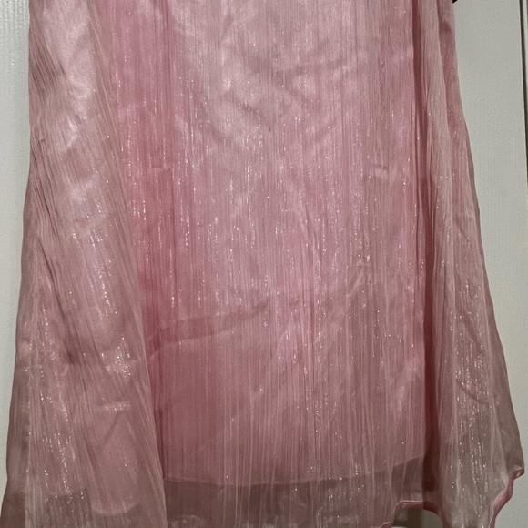 NWT S Essentials by ABS Shimmering Pink Mini Dress Open Back - Picture 2 of 7